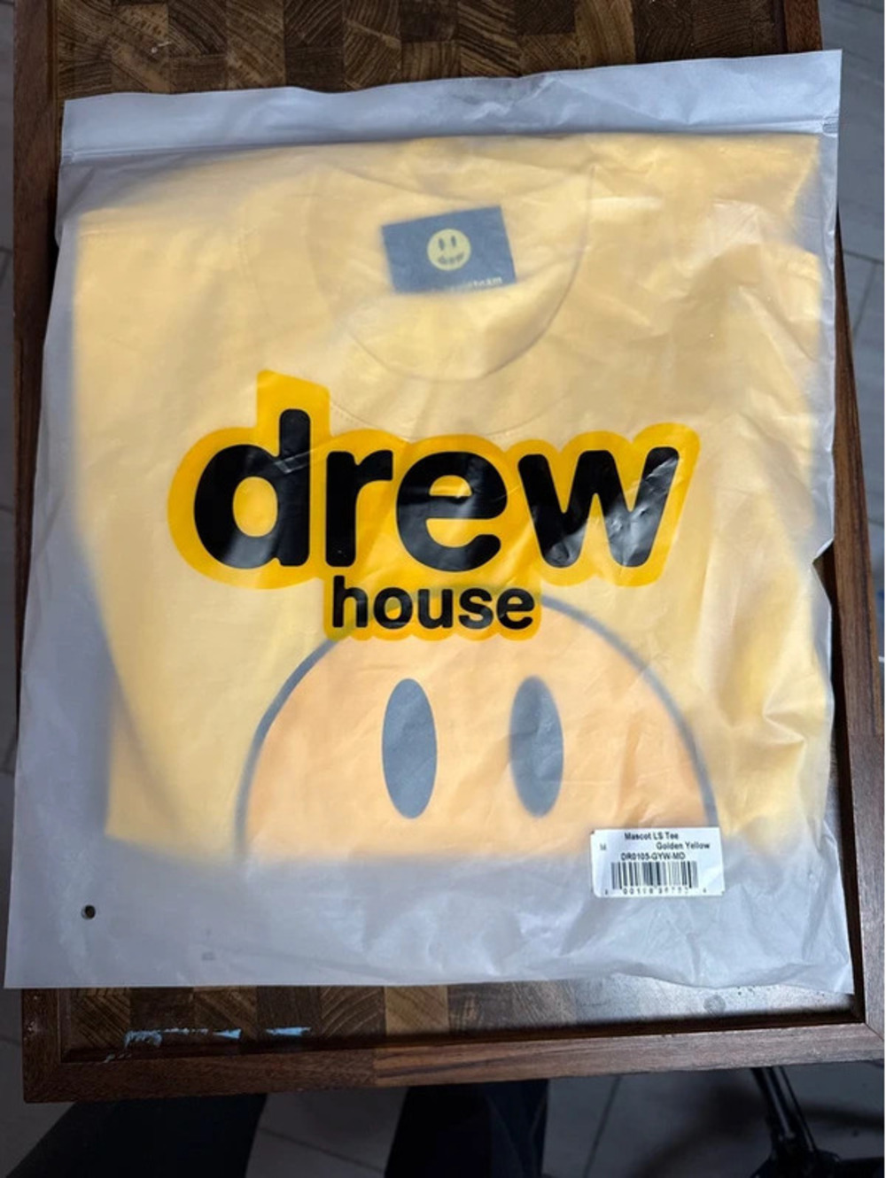 Drew House Mascot Shirt Long Sleeve Sz M  Golden Yellow NWT